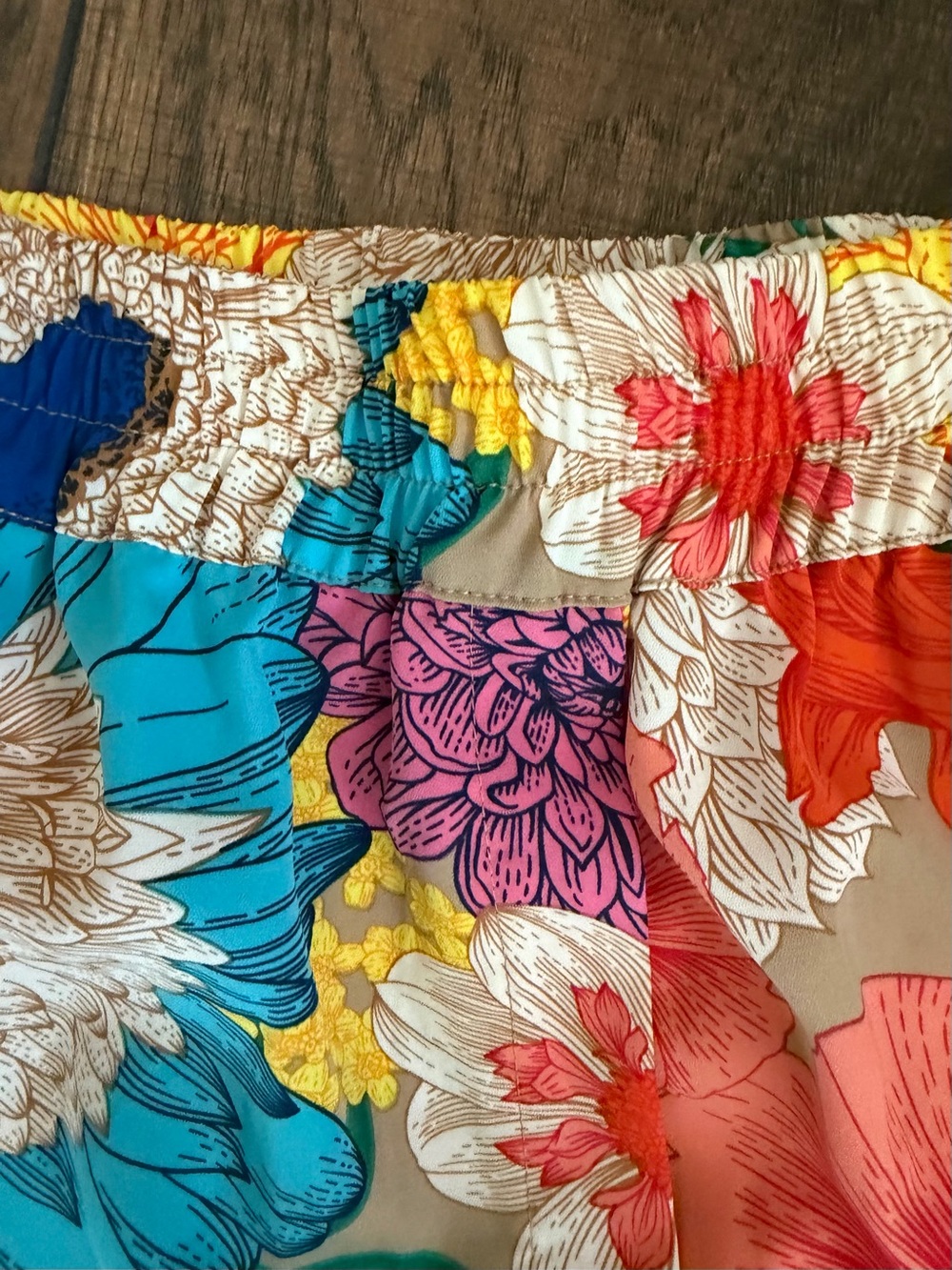Gigio Floral Wide-Leg Pull-On Pants - Bright Multi Small 30" Inseam Small - Picture 6 of 7